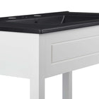 Modway - Altura 24" Vanette de salle de bain - Blanc Noir-Matchs non inclus