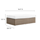 Modway - Convene Terrasse extérieure Ottoman rectangulaire in Cappuccino White-Tissage en rotin synthétique