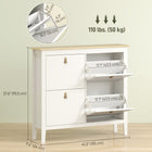 HOMCOM - Armoire à chaussures avec tiroirs basculants au design étroit - blanc-Surface supérieure plate pour poser des objets et des décorations 