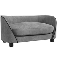 PawHut - Canapé pour chien avec coussin doux, housse lavable - gris-Coussin rembourré avec housse amovible et lavable pour un entretien facile 