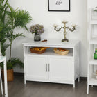 HOMCOM - Buffet de cuisine 39,4 po L armoire de rangement - blanc-L’étagère du meuble peut être réglée à trois hauteurs différentes 