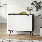 HOMCOM - Buffet moderne 36 po L, armoire latérale - noir-Équipé de deux étagères réglables pour accueillir des objets de différentes hauteurs 