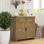 HOMCOM - Buffet de style ferme 31,5 po L avec rangement - bois naturel-Comprend une armoire fermée et un tiroir pour différents besoins de rangement 