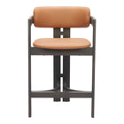 Zuo - Shaili Tabouret de comptoir - Brun-Tissu en faux cuir doux et durable