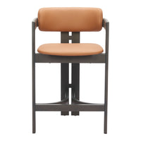 Zuo - Shaili Tabouret de comptoir - Brun-Tissu en faux cuir doux et durable