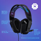 Casque de jeu stéréo Logitech G335 - Noir-Compatible PC et consoles : ce casque gaming avec microphone est compatible avec PlayStation 5, PlayStation 4, Xbox One, Xbox Series X | S, et Nintendo Switch/Switch 2 avec connexion audio 3,5 mm