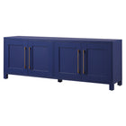 Hudson&Canal - Meuble TV Chabot pour téléviseurs jusqu'à 75" - Bleu foncé-Le dessus a une capacité de poids de 75 lb, les étagères inférieures peuvent supporter 25 lb chacune