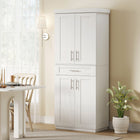 HOMCOM - Armoire de cuisine moderne avec étagères - blanc-3 étagères réglables pour répondre à vos besoins de rangement 