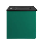 Modway - Maybelle 24" Vanité de salle de bain murale - Vert Noir-Portes doubles à fermeture douce