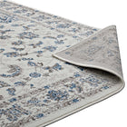 Modway - Lilja Médaillon vintage vieilli Tapis de 5 pi l x 8 pi L - Ivoire et bleu marocain-Haute densité / Tissé à la machine