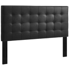 Modway - Paisley Touffe Cuir synthétique rembourré Tête de lit complète / Queen, Noir-Design élégant en forme de touffe de biscuit