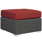 Modway - Sojourn Terrasse extérieure Ottoman Sunbrella in Toile Rouge-Tissu Sunbrella durable