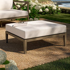 Modway - Northlake Terrasse extérieure Teck Ottoman in Gris vieilli-Coussins résistants aux intempéries