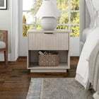 Hudson&Canal - Table de nuit Karten de 24 po - Blanc aulne-Caractéristiques assemblage facile