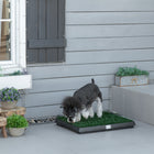PawHut - Tapis d’herbe pour chien avec plateau, gazon artificiel pour chiens, plateau de toilette pour chien (51 x 63 cm)-Livré avec 2 couches, gazon et plateau 