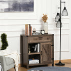HOMCOM - Buffet vaisselier 30 po L - chêne foncé-Peut être utilisé comme buffet, meuble de rangement ou meuble TV 