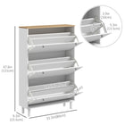 HOMCOM - Armoire à chaussures avec 3 tiroirs basculants pour 24 paires - blanc-Design compact adapté aux petits espaces 