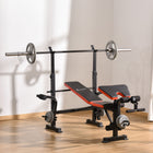 Soozier - Banc De Musculation Réglable Avec Extension Des Jambes- Support Pour Haltères - Coussin Curl Pupitre-Le coussin d’assise durable du banc de musculation, d’une résistance supérieure, peut supporter jusqu’à 330 lb  