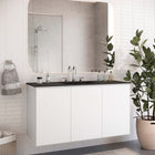 Modway - Bryn Fixation murale de 48" Vanette de salle de bain - Blanc Noir-Construction en mélamine et panneaux de particules
