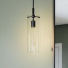 Modway - Skylark Lumière suspendue - Noir transparent-Abat-jour cylindrique en verre