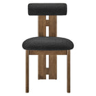 Modway - Torian Tissu Boucle Chaise à manger - Noir noyer - Ensemble de 2-9
