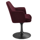Modway - Lippa Salle à manger pivotante Performance Velvet Fauteuil - Mûrier noir-Anneau en plastique en caoutchouc pour la protection des planchers