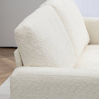 HOMCOM - Canapé 54,3 po deux places avec coussins - blanc crème-Structure solide et durable en eucalyptus 