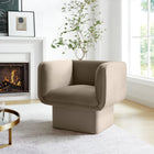 Modway - Tate Performance Velvet Chaise d’accent - Taupe-Rembourrage en mousse dense
