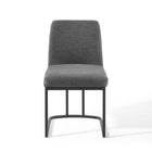 Modway - Amplify Base de traîneau Tissu rembourré Fauteuil d’appoint de salle à manger - Charbon noir-10
