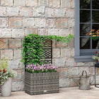 Outsunny - Bac de jardin surélevé 22L avec treillis-Design spacieux avec deux bacs à plantes en bas pour cultiver des fleurs, des légumes, des plantes