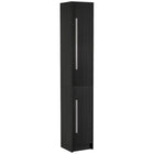 HOMCOM - Armoire de rangement haute pour salle de bain avec trois étagères réglables - noir-Armoire compacte et haute, idéale pour les espaces étroits 