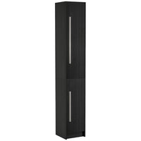 HOMCOM - Armoire de rangement haute pour salle de bain avec trois étagères réglables - noir-Armoire compacte et haute, idéale pour les espaces étroits 