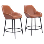 Zuo - Vila Tabouret de comptoir - Brun - Ensemble de 2-Support d’accoudoirs