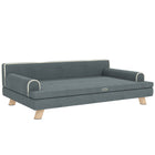 PawHut - Canapé pour chat, lit surélevé pour chien avec coussin - gris foncé-Le coussin doux et spongieux est résilient et confortable en dessous 