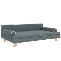 PawHut - Canapé pour chat, lit surélevé pour chien avec coussin - gris foncé-Le coussin doux et spongieux est résilient et confortable en dessous 