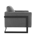 Modway - Posse Tissu rembourré Chaise d’accent - Charbon noir-Rembourrage en mousse dense + Support de ressort