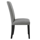 Modway - Parcel Restauration Tissu rembourré Fauteuil d’appoint - Gris clair-Pieds en bois effilé teinté à l’espresso