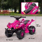 Qaba - Quad ATV 6V pour enfants avec musique, marche avant - rose-Fabriqué en plastique et métal robustes pour les jeunes conducteurs 