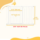 PawHut - Porte pour chien extra large 30" - 45" avec système de verrouillage double - Blanc-Convient aux portes, couloirs et escaliers