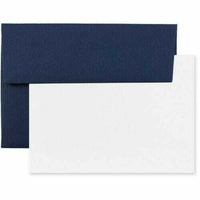 JAM Paper - Ensemble de papeterie 25 cartes blanches et 25 enveloppes A6 - Bleu marine - lot de 25-Couleur: Bleu Marine