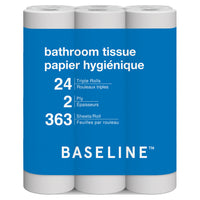Baseline - Papier hygiénique 2 épaisseurs - 363 feuilles par rouleau - Paquet de 24-24 rouleaux triples de papier hygiénique 2 épaisseurs