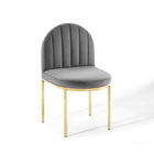 Modway - Isla Chenal Touffé Performance Velvet Fauteuil d’appoint de salle à manger - Gris or-Fauteuil à manger Glam Deco