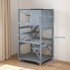PawHut - Catio extérieur 66 po H sur roulettes avec plateformes et hamac-Fabriqué en bois de sapin avec un toit en asphalte résistant aux intempéries 