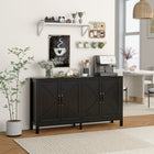 HOMCOM - Armoire de rangement de cuisine style ferme 60 po L - noir-Étagère réglable pour s'adapter à des objets de tailles diverses 