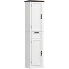 HOMCOM - Armoire de rangement de salle de bain 65 po avec étagères et tiroir - blanc-Deux armoires avec quatre étagères et un tiroir gardent les essentiels de la salle de bain bien organisés   