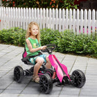 Aosom - Kart électrique 12v avec marche avant/arrière - pour 3-8 ans - rose-Batterie 12V 7Ah alimente ce quad pour jusqu'à 50 minutes d'aventure. 