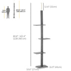 PawHut - Arbre à chat du sol au plafond 100 po avec 3 perchoirs - gris-Fabriqué en panneau de particules de grade E1, offrant une structure solide à l'arbre 