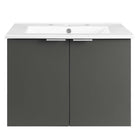 Modway - Maybelle 24" Vanité de salle de bain murale - Gris blanc-Vanité de salle de bain moderne