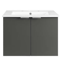 Modway - Maybelle 24" Vanité de salle de bain murale - Gris blanc-Vanité de salle de bain moderne