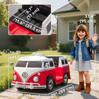 Qaba - Voiture électrique Volkswagen T1 12V pour enfants à chevaucher - rouge-Profitez de la musique grâce au lecteur MP3 intégré pour un trajet divertissant 
